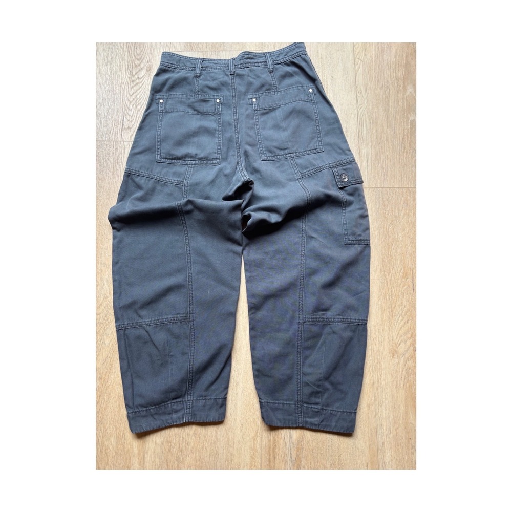 Anthropologie The Carson Utility Barrel High Rise Cargo Baggy Pants Black - Picture 4 of 10